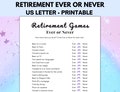 Retirement Ever or Never Game, How Well Do You Know, Retirement Games, Retiree Games, Retirement Party Games