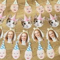 Photo garlands | Birthday banner face | Custom picture banner for birthday party, custom photo cupcake toppers | face confetti
