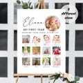Baby Milestone Board, First Birthday Milestone Poster Template, Baby 1st Birthday Milestone Sign, Milestone Poster 1st Birthday with Photo