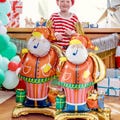Standing Santa Foil Balloon, Festive Decorations, Christmas Decor, Christmas Party Ornaments, Winter, Holiday Centerpiece, Santa Balloon
