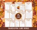 Thanksgiving Fall Game Bundle, Thanksgiving Activity Bundle, Trivia, Gratitudes, Emoji, Puzzle, Maze, Friendsgiving, Kids, Adult, 15 PDFs