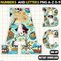 Pirate Alphabet - Pirate Font png - Pirate Letters - Printable Pirate Letters - Cricut Cut Files png Font - Pirate Birthday Supplies
