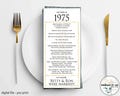 1975 - 50th Anniversary Table Place Cards, Happy 50th Anniversary, 50th Anniversary Party Decorations,  Place Cards Party, 50th Anniversary