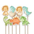 Printable Dinosaur Centerpieces, Dinosaur Cutouts Cake Topper, Baby Shower Birthday Decorations, No Editing, Instant Download, Dino Theme