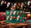 Make Your Own Christmas Cat Garland - Pop Out Christmas Wooden Banner - DIY Gift Stars - Festive Decor Xmas Party - Banner Bunting Cats Art