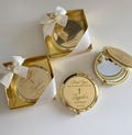Gold Custom Thank you Baptism, Gold Compact Mirror For Baptism,Mi Bautizo,Personalized Gift,Thank You Baptism, Holy Communion,Baptism Favors