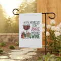 Funny Christmas Garden Flag | Holiday Yard Flag | My Bells Don't Jingle Without Wine | Christmas House Banner | Holiday House Flag