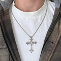 Y2k 2000s grunge heavy metal punk gothic emo cross pendant necklace