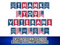 Veterans Day Banner Printable, Veterans Appreciation Day Gift, Happy Veterans Day Banner, Thank you Veterans Gift, Veteran Retirement Banner
