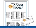 Cookie Name Generator Game, Printable What's Your Cookie Name, Cookie Name Tags, Name Generator Game, Cookie Exchange Activity for All Ages