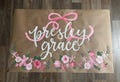 CUSTOM girly baby shower banner, hand-painted