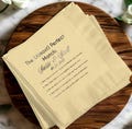 Custom Funny Napkins Personalized Funny Humor Custom Wedding Party Decor, Humorous Wedding, Fun Wedding, Engaging napkins, engaging napkin
