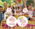 Printable Axolotl Centerpieces, Downloadable Axolotl Birthday Centerpiece for Girls Axolotl Birthday Round Pink Axolotl Centerpiece Birthday