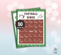 American Football Bingo Game - 50 Bingo Cards for Superbowl Game Night Party, Printable Kids Football Bingo