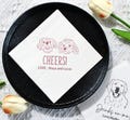 Custom Cat Cocktail Napkins,Illustrated Dog Wedding Napkins,Custom Pet Portrait Napkins Engagement Party Decorations