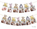 Winnie The Pooh Photo Banner Baby Shower Decorations, Editable Birthday Hanging Bunting Party Flag Printable, Monthly Milestone