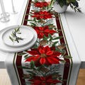 Christmas Table Runner, Joy Xmas Table Runner, Winter Holiday Flowers Table Runner, Christmas Table Cloth, Merry Christmas Table Runners