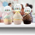 Let The Adventure Begin Woodland Animals Baby Shower Cupcake Toppers, Editable Woodland Forest Animals Mountain Cupcake Toppers Template BS3