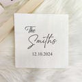 Personalized Wedding Napkins, Custom Cocktail Napkins, Engagement Party Napkins, Monogrammed Wedding Napkin, Wedding Table Decor
