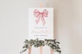 Pink Bow Baby Shower Welcome Sign, Elegant Bow Instant Editable Digital or Printed, BA91824