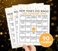 90 New Years Mingle Bingo Cards Printable Game, New Years Eve Find Someone Who Bingo, New Years Party Icebreaker Find the Guest Bingo Board