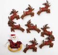 Santa and Reindeer Felted Wool Garland | Cottagecore Christmas Felted Garland | Whimsical Holiday Decor| Winter Decor