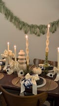 Event Set – Bow Garland, Napkin Holders & Taper Candles in Ivory
