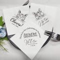 Custom Wedding Napkins,Pet Napkins,Cat Napkins,Bridal Shower,Engagement Party,Special Birthday Napkins,Personalized Pet Cocktail Napkins