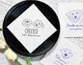 Custom Dog Face Cocktail Napkins,Illustrated Pet Wedding Napkins,Custom Pet Portrait Napkins Engagement Party Decorations