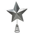 Minimalist Gray Silver Metal Star Christmas Tree Topper, Home Party Decor
