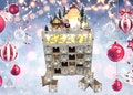 Houten verlichte adventskalender - Vul zelf de laadjes - Doe-Het-Zelf Kit Ongemonteerd - Herbruikbare Herinnering - Feestelijk - Kerstcadeau