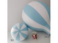 HUGE Hot Air Balloon  1 METER , 3 FT with wicker basket - decor for travel theme nursery, baby shower, baptism, birthday, weeding