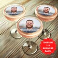 Custom birthday photo drink toppers, Cocktail toppers edible party decor, wafer paper photo toppers for birthday