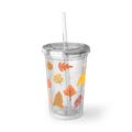 Cute Fall-Themed Acrylic Cup, Reusable Drinkware, Autumn Months, Cozy Home, Seasonal Decor, Outdoor Gatherings, Gift for Friends