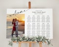 Wedding Seating Chart Board With Picture, Horizontal Photo Seating Chart, Wedding Seating Chart, Table Seating Chart, Editable, Canva