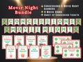 CHRISTMAS MOVIE NIGHT bundle | movie banner | movie snack tickets | holiday movie signs | concessions banner | family movie decorations