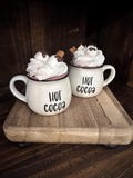 Fake Bake Cocoa Mug, Mini Cocoa Mug, Faux Hot Chocolate, Tiered Tray Decor, Christmas Party Table Decor, White Cocoa Mug, Coffee Bar Decor