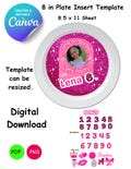 Personalized Pretty In Pink Plate Insert