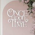 Once upon a time sign for backdrop or nursery wall decor, Wooden Kids room Reading corner decorations, Girl or Boy baby shower party banner