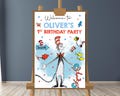 Dr Seuss Birthday Welcome Sign, Dr Seuss Welcome Yard sign, Cat in the Hat, Dr Seuss Birthday Party, Boys & Girls Bday Card