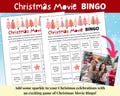 Christmas Movie Bingo, Friendsmas Bingo Games, Christmas Holiday Movie Bingo, Christmas Family Games, Fun Christmas Games, C012-M