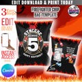 Editable Fire truck Birthday Chip Bag Fire truck Party Fireman Firefighter Favor bag Printable thank you potato bag Boy Digital Bir71