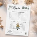 PRINTABLE Secret Santa Questionnaire for Co-Workers, Work Gift Exchange Wish List, Gift Exchange Form, Office Holiday Party Game Survey, PDF