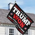 Donald Trump Won American House Flag, Trump Won Democrats Make America Great Again House Flag, Donald Trump For President 2024 House Flag