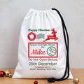 Custom North Pole Santa Mail Box Office Bag, Special Overnight Delivery UV Bag, Santa Sack Gift Bag, Kids Xmas Present, Christmas Gift Bag