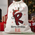 Merry Christmas Santa Sack - Personalized Kids Gift Bag, Drawstring Christmas Sack, Holiday Present Storage, Santa Stocking Bag
