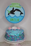 Orca Birthday Party Cake Topper