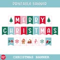 Christmas Decor, Christmas Party Sign, Christmas Banner, Christmas Bunting Flags, Christmas Banner Garland, Merry Christmas Printable Banner
