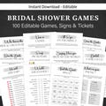 Bridal Shower Games Minimalist Wedding Shower Games Modern Bridal Shower Minimal Bachelorette Games Simple Black and White Games EDITABLE