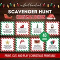 Treasure Hunt Christmas Party Game, Scavenger Hunt Christmas Trivia, Christmas Adult Game, Printable Christmas Activity, Kids Christmas Game